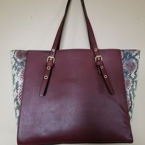 Burgundy Snakeprint Purse